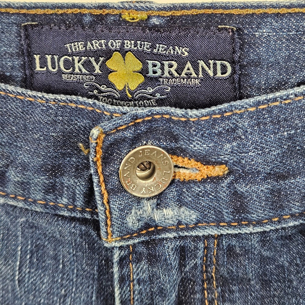 Lucky Brand Porkchop Ankle Crop Jeans Womens 2/26 Blue Good Distressed - Picture 15 of 16